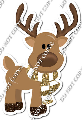 Standing Reindeer with Sparkle Gold Scarf w/ Variants