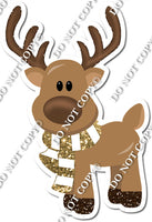 Standing Reindeer with Sparkle Gold Scarf w/ Variants