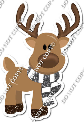 Standing Reindeer with Sparkle Silver Scarf w/ Variants