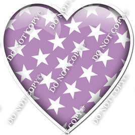 Flat Lavender with Star Pattern Heart