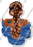 Dark Skin Tone Woman with Braid & Tattoos w/ Variant