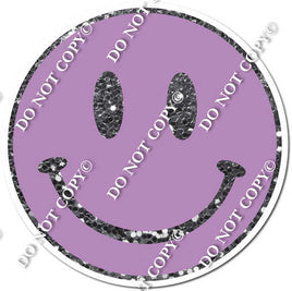 Sparkle Silver & Lavender Smiley Face