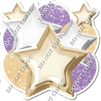 Champagne & Lavender Balloon & star bundle