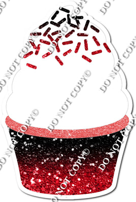Red, Black Ombre Cupcake
