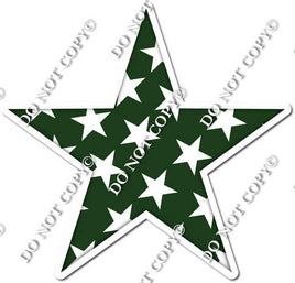 Flat Hunter Green with Star Pattern Star