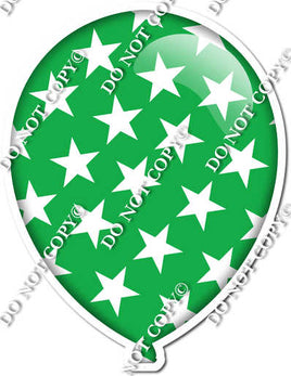 Flat Green with Star Pattern Balloon