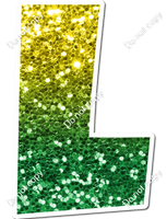 LG 23.5" Individuals - Yellow / Green Ombre Sparkle