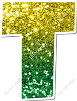 LG 23.5" Individuals - Yellow / Green Ombre Sparkle