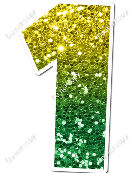 30" Individuals - Yellow / Green Ombre Sparkle
