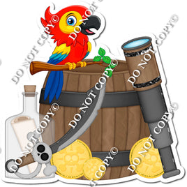 Pirate - Parrot on Barrell