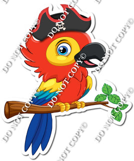 Pirate - Parrot with Hat on Branch