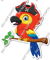 Pirate - Parrot with Hat on Branch w/ Variants
