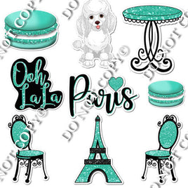 9 pc Mint Paris Theme0375